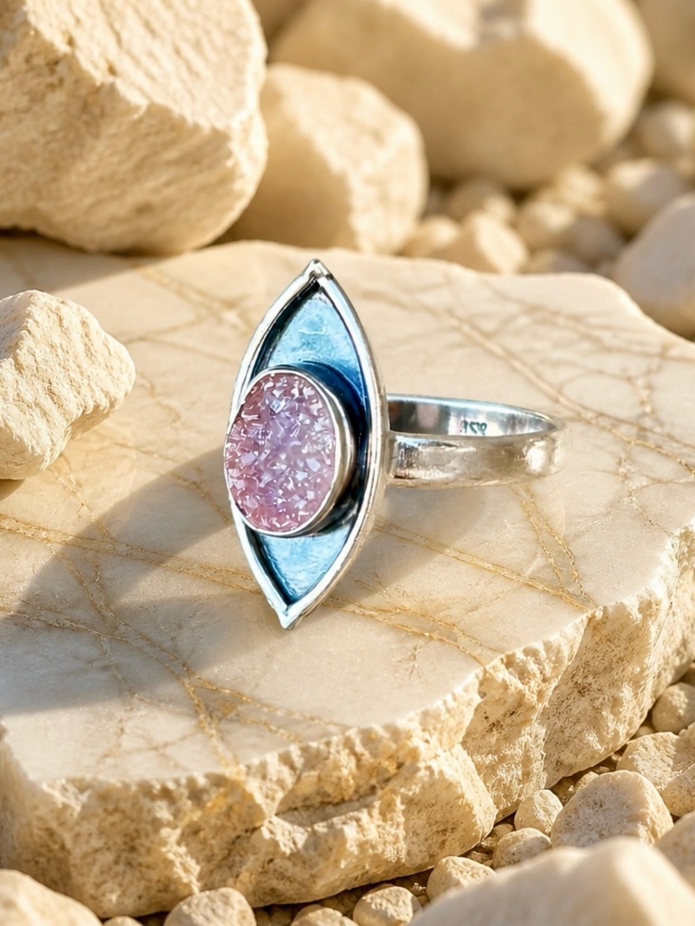 NEW! Pink Druzy Ring